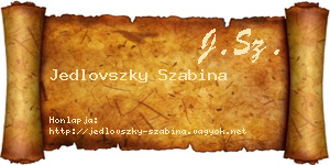 Jedlovszky Szabina névjegykártya